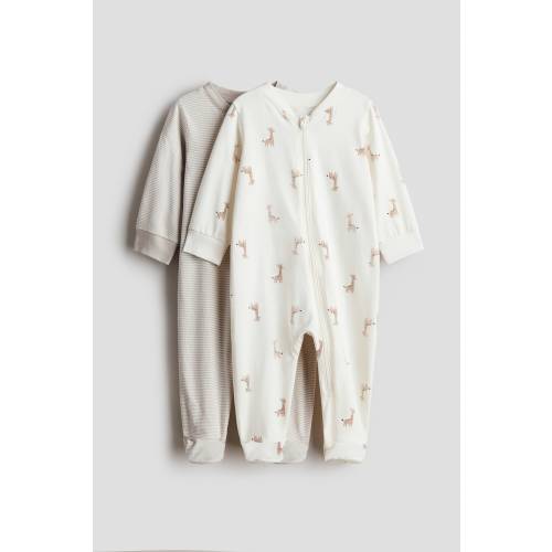 LOT DE 2 PYJAMAS IMPRIMÉS ET À FERMETURE ÉCLAIR
