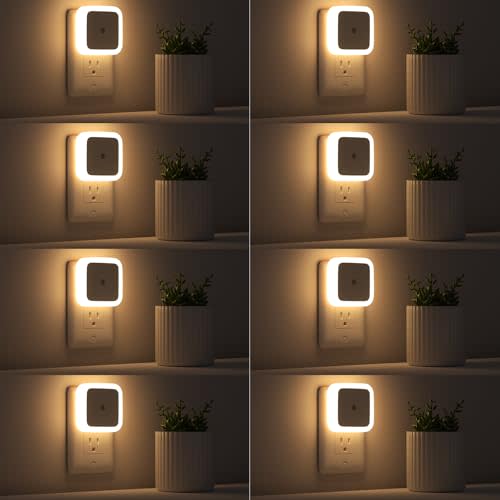 Sujeet Night Light, Night Lights Plug into Wall 8-Pack, Plug in Night Light, Dusk to Dawn Nightlight Led Night Lights for Bedroom, Bathroom, Hallway Warm White
