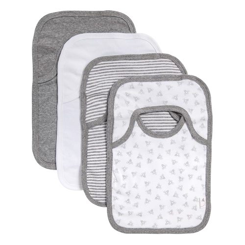 Burt's Bees Baby Infant Pull On Bibs, 100% Organic Cotton Lap Shoulder Style Drool Cloths, Newborn Essentials