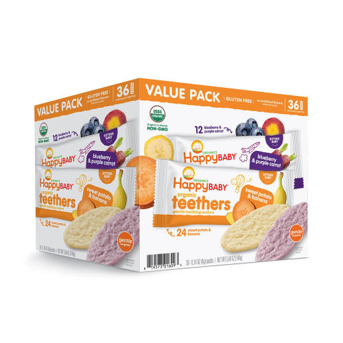 HappyBABY Organics Teething Wafers, Variety Pack, 36 ct. - Sam's Club