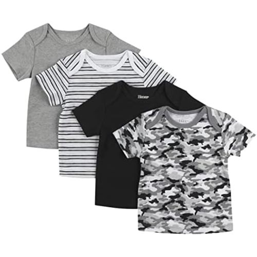 Hanes Baby Short Sleeve Flexy Soft Stretch Expandable Shoulder T-Shirt (4 Pack)