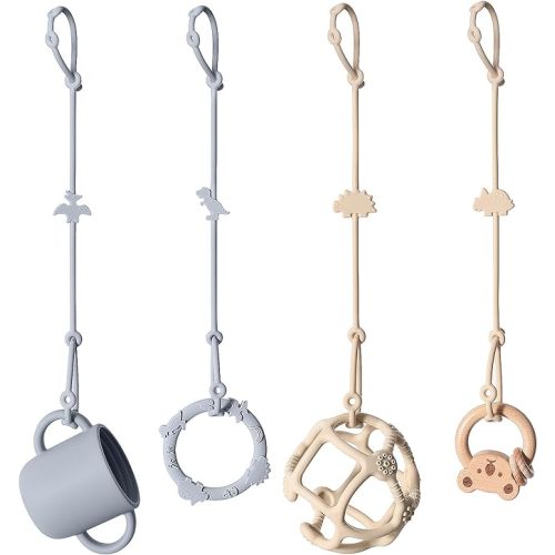 Andy Bear Sangles de jouet pour bébé, lot de 6, gardez les jouets et les tasses à bec de votre bébé en sécurité avec des sangles de jouet et des sangles de tasse à bec. Sangles de jouet en silicone