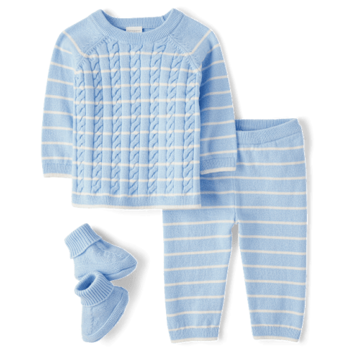Baby Boys Marled Sweater 3-Piece Outfit Set - Homegrown by Gymboree - Blue
