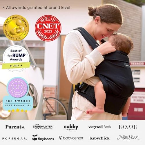 Momcozy Baby Carrier - Ergonomic, Cozy and Lightweight Carrier for 7-44lbs, Effortless to Put On, Ideal for Hands-Free Parenting, Enhanced Lumbar Support, Purehug for Infant to Toddler, Black
