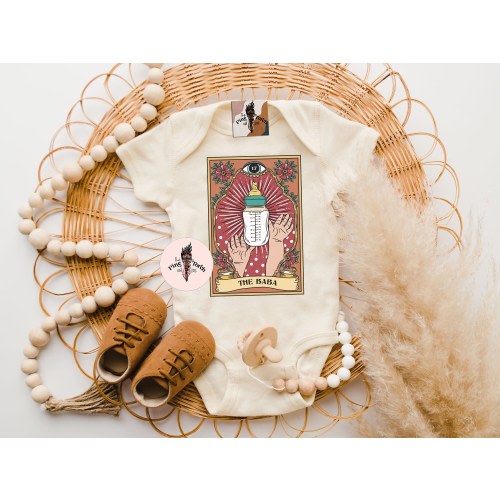 The baba Tarot Card Bodysuit, Baby bottle Tarot Card Bodysuit, The baba breastfeeding bodysuit, breastfeeding tarot bodysuit, baby bottle