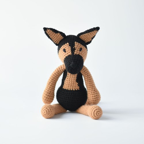 Finished German Shepherd Dog Crochet - German Shepherd Amigurumi Gift - Dog Lovers Crochet Toy