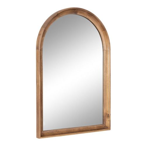 20"x30" Hatherleigh Arch Wood Wall Mirror Rustic Brown - Kate & Laurel All Things Decor