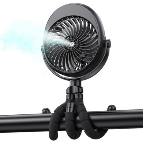 Misting stroller fan