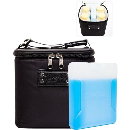 Sarah Wells Cold Gold Breastmilk Cooler – Insulated Milk Storage & Ice Pack – Machine Washable for Moms Black