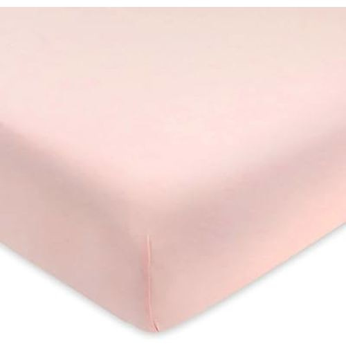 HonestBaby Fitted Crib Sheets Fits Standard Mattress Bassinet, Mini Prints 100% Organic Cotton Baby Boys, Girls, Unisex, Pink Salt Fitted Crib Sheet, One Size