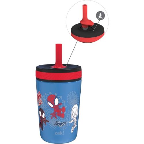 Zak Designs Marvel Spider-Man Kelso Toddler Cups For Travel or At Home, 12oz Vacuum Insulated Stainless Steel Sippy Cup With Leak-Proof Design is Perfect For Kids (Spidey and His Amazing Friends)