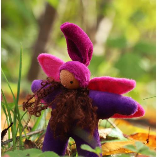 Fairy Doll, violet fairy, FD-V4, waldorf toy, flower fairy, waldorf doll, pixie doll, sprite doll, natural toy, Fairie doll