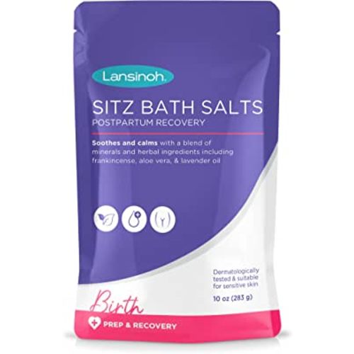 Lansinoh Sitz Bath Salts Postpartum Essentials, With Soothing and Calming Ingredients Including Lavender Oil, Frankincense and Aloe Vera, 10 Ounce