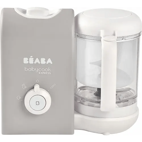 BEABA Babycook Express - the Fastest Babycook, Baby Food Maker, Baby Food Processor, Baby Food Steamer, Large Capacity, Make 34 Servings of Healthy Food for Baby in 15 Mins, Baby Essentials, (Grey)
