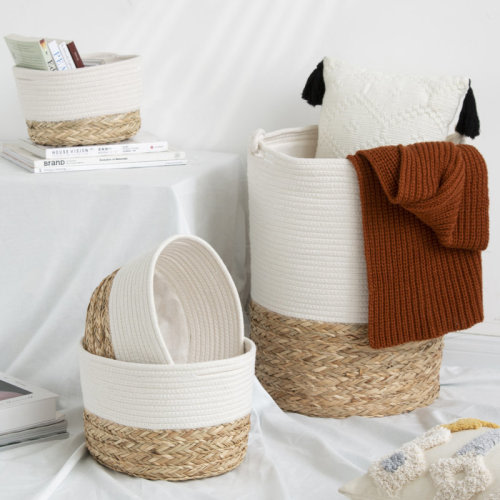 HUFTGOLD 4 Piece Woven Laundry Hamper & Reviews | Wayfair