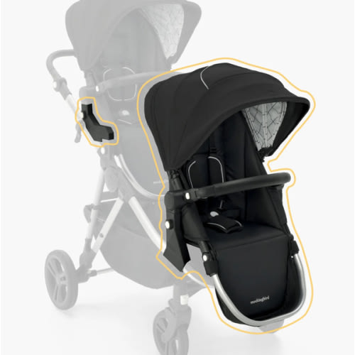 2nd Seat Kit 2.0, Black, Windowpane, Silver with Black Leather