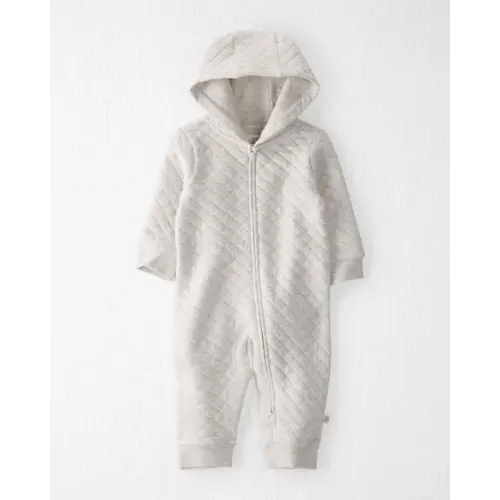 Baby Organic Cotton Quilted Double Knit Hooded Pram