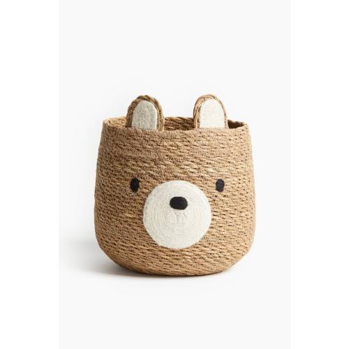 Bear-Shaped Jute Storage Basket