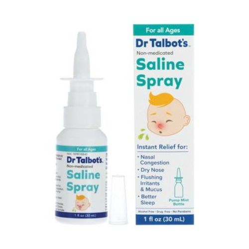 Dr. Talbot's Non-Medicated Children's Saline Nasal Spray for Nasal Congestion, Dry Nose, and Mucus Flushing Relief - 1 fl oz