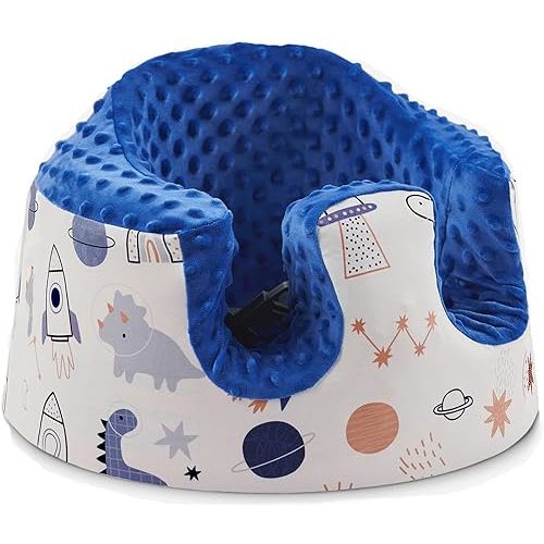 Seat Cover Compatible with Bumbo Seat and Nuby Seat, Breathable Baby Seat Cover,Soft Floor Seat Cover for Baby Girl Boy, Anti-Slip, Cover Only, Blue