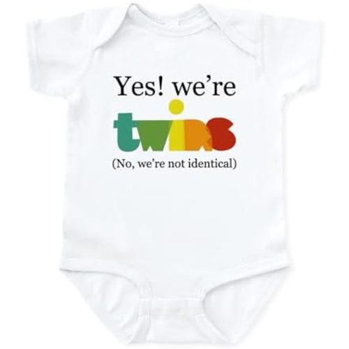 CafePress Yes! We're Twins (Fraternal) Infant Bodysuit Cute Infant Bodysuit Baby Romper