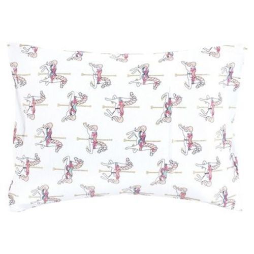 Hudson Baby Infant Girl Cotton Toddler Pillow Case, Carousel Horse, One Size