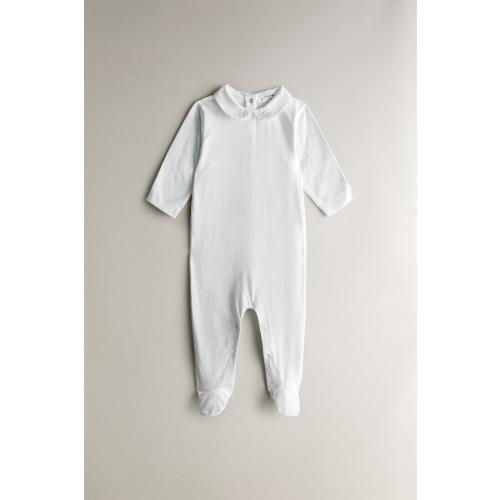 CHILDREN'S EMBROIDERED FOOTED ROMPER - White | ZARA United States