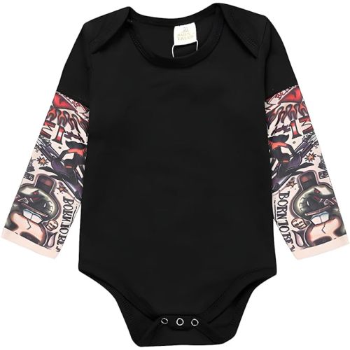 Tattoo Sleeve Onesie 3-6M - Black