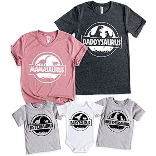 Teeny Fox Saurus Dinosaur Family Cute Matching Outfits Couple Shirts