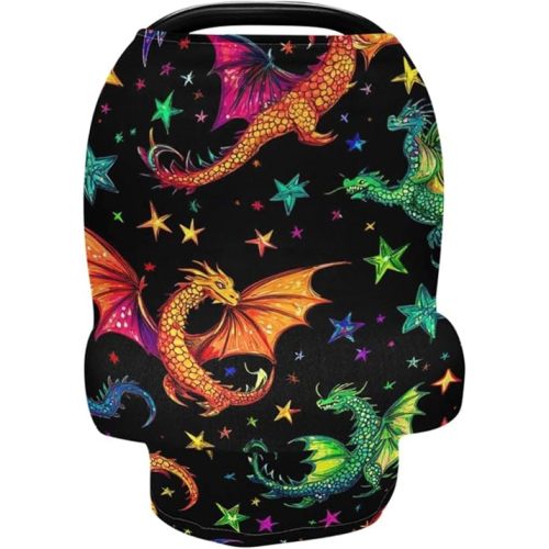 Dragon Stars Baby Car Seat Cover Breastfeeding Cover Infant Nursing Cover Carseat Canopy for Girls Boys