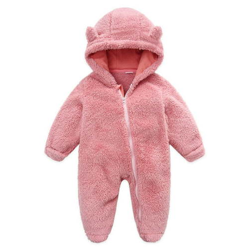 Winter Baby Clothes Warm Fleece Thick Onesie Ear Hooded Jumpsuits Newborn Boys Girls Romper Kids Coats Jackets