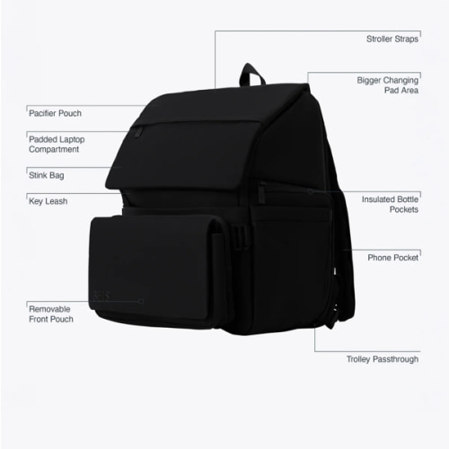 BÉIS 'The Ultimate Diaper Backpack' in Black - Best Backpack Diaper Bag in Black