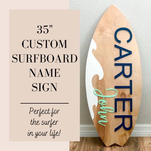 Surfboard Name Sign