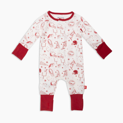Magnetic Me Modal Coverall - White Game Day, Newborn