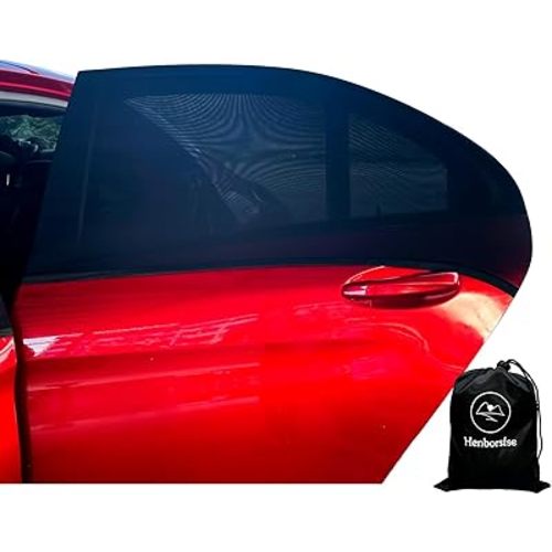 Car Rear Side Window Sunshade -2 Pack,Mesh Baby sedans car Window Screen,Breathable Soft Nylon Sock stly,Double Layer Privacy Protection,Elastic mesh car Shade fit Most Vehicles(Max43.5"*30.5")