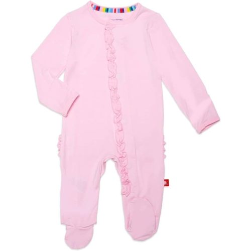 Magnetic Me Girls Modal Magnetic Baby Footie Pajamas | Silky Soft Modal Fabric | Baby Sleepers Available Sizes PRE - 24M