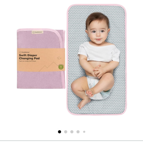 KeaBabies Portable Diaper Changing Pad, Easy Wipe Clean - Foldable Waterproof Baby Changing Mat for Diaper Bag, Compact, Lightweight, 25x13 Newborn, Infant, Baby Changer Travel Essential (Sweet Pink)