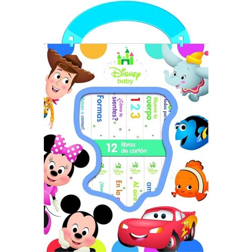 Disney Baby: Mi Primera Biblioteca - 12 Libros De Carton - Incluye personajes de Mickey Mouse, Toy Story, Bambi, Los Increíbles y Mas! - PI Kids (Spanish Edition) Board book – January 1, 2018