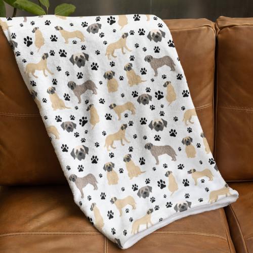 English Mastiff Blanket, Dog Mom Gift, Velveteen Plush Throw, Sherpa Fleece, Pet Bedding, Home Decor, Baby Toddler Blankie, New Puppy