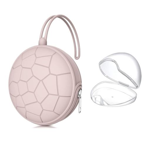 Smlpuame Pacifier Holder Case,Mothers Day Gifts for Mom BPA Free Portable Silicone Baby Pacifier Cover Pouch for Diaper Bag Stroller,Travel Outdoor Activities,Easy to Clean(Football & Pink)