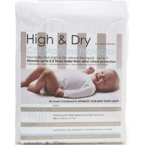 Sweet Dreams High & Dry Cot Mattress Protector White