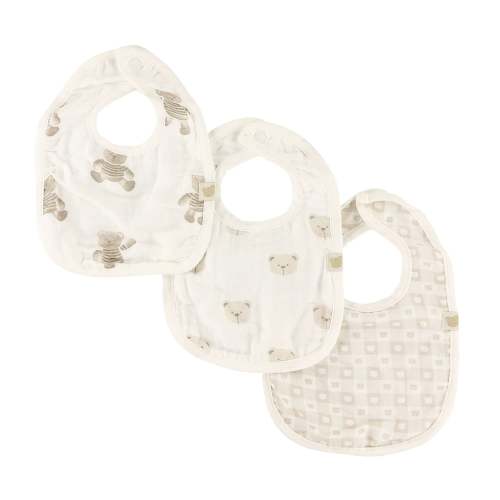 Ensemble de 3 Bavoirs Mousseline - Ours