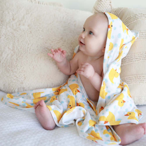 Baby Bamboo Hooded Towel - Rubber Duck Print