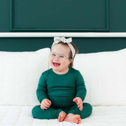 Long Sleeve Pajamas in Emerald | Bamboo Pajamas | Kyte Baby