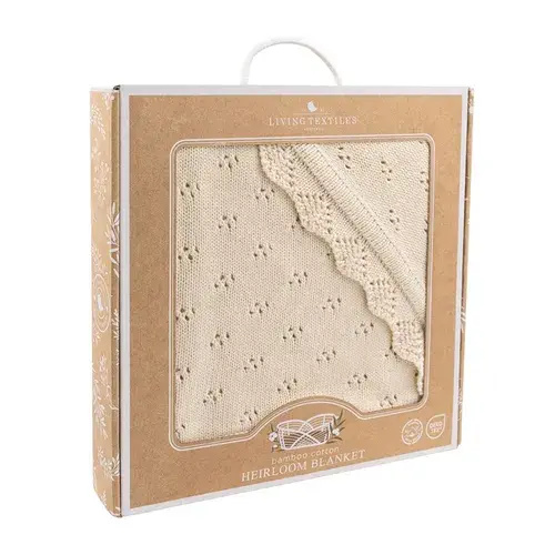 Living Textiles Heirloom Blanket Cotton Sand | Baby Bunting AU