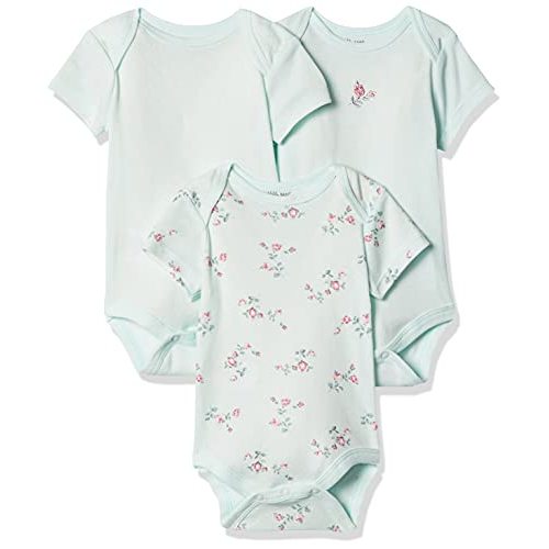 Little Me Baby Girls' 3-Pack 100% Cotton Scratch Free Tag Bodysuits