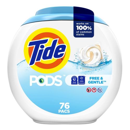 Tide Pods Laundry Detergent Pacs - Free & Gentle, Size: 76ct