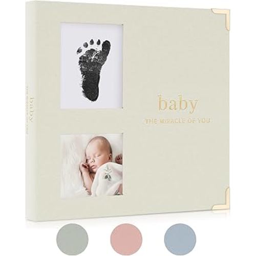 Keepsake Baby Memory Book for Boys and Girls – Timeless First 5 Year Baby Book With Photoslots – Cute Journal Scrapbook or Photo Album - Record a Milestone for Every Event from Birth to Age 5