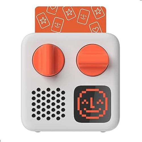 Yoto Mini + Make Your Own Card – Kids Screen-Free Bluetooth Audio Player, All-in-1 Travel Device Plays Stories Music Podcast Radio White Noise Ok-to-wake Alarm Clock, Use as Speaker or with Headphones