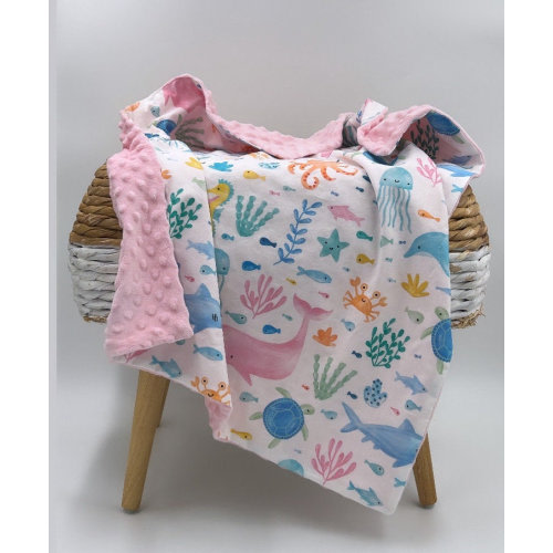 Ocean Nursery Blanket: Handmade Minky Baby Blanket, Personalized